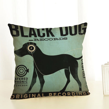 Retro Dog Pillow Cases