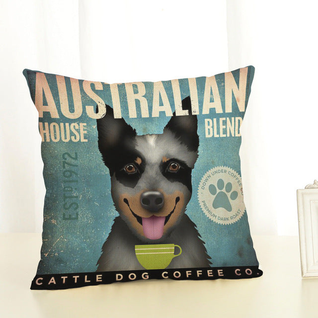 Retro Dog Pillow Cases