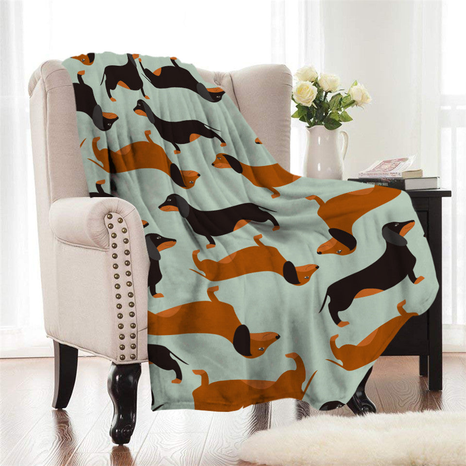 Dachshund Coral Fleece Blanket 